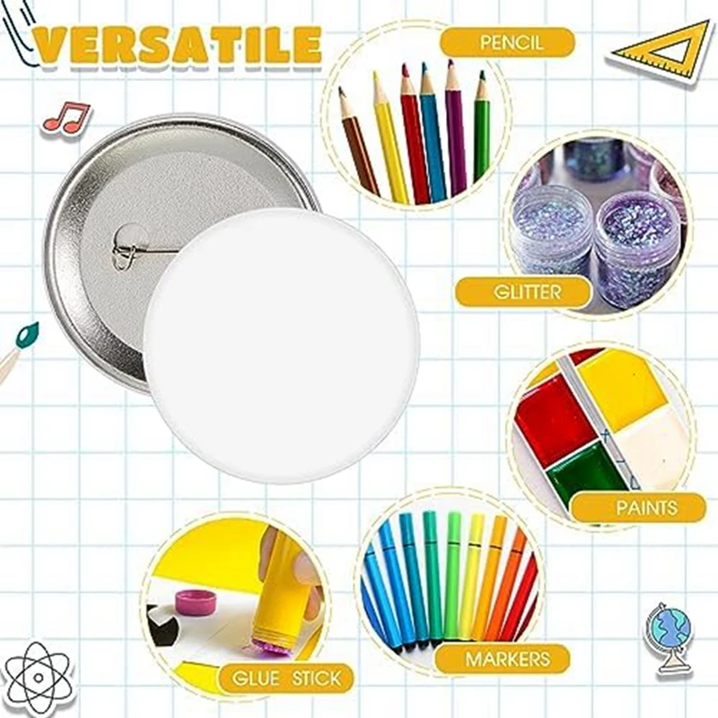 20 pezzi fai da te spille bianche da 2.25 pollici/58 Mm bottone artigianale vuoto distintivi fai da te in argento per Diycrafts forniture artigianali natalizie