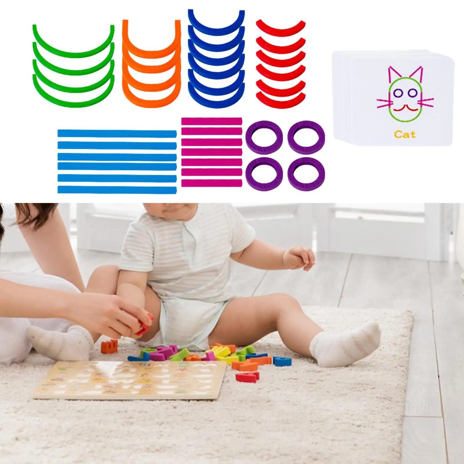 

Construction Sticks and Rings Shape Puzzle Building Toys for Preschoolers