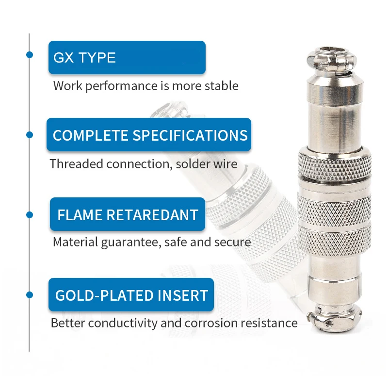 Conector de cable tipo tope GX16, 2/3/4/5/6/7/8/9/10 Pines, enchufe macho y hembra para soldadura, conectores de acoplamiento de aviación, DIY GO, 1