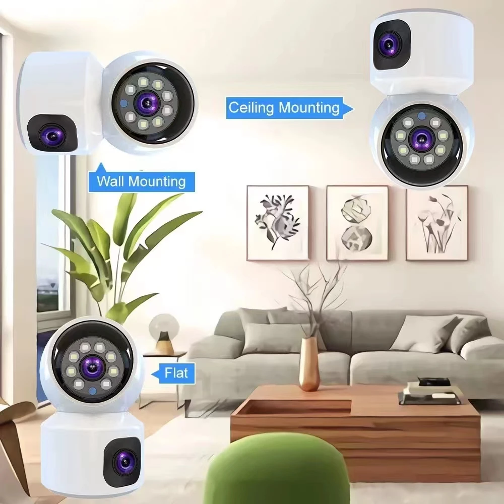 V380pro APP Dual Lens 4MP   Video Linkage 4G/WIFI IP Camera AI Humanoid Detection Home Security Alarm CCTV Baby Monitor