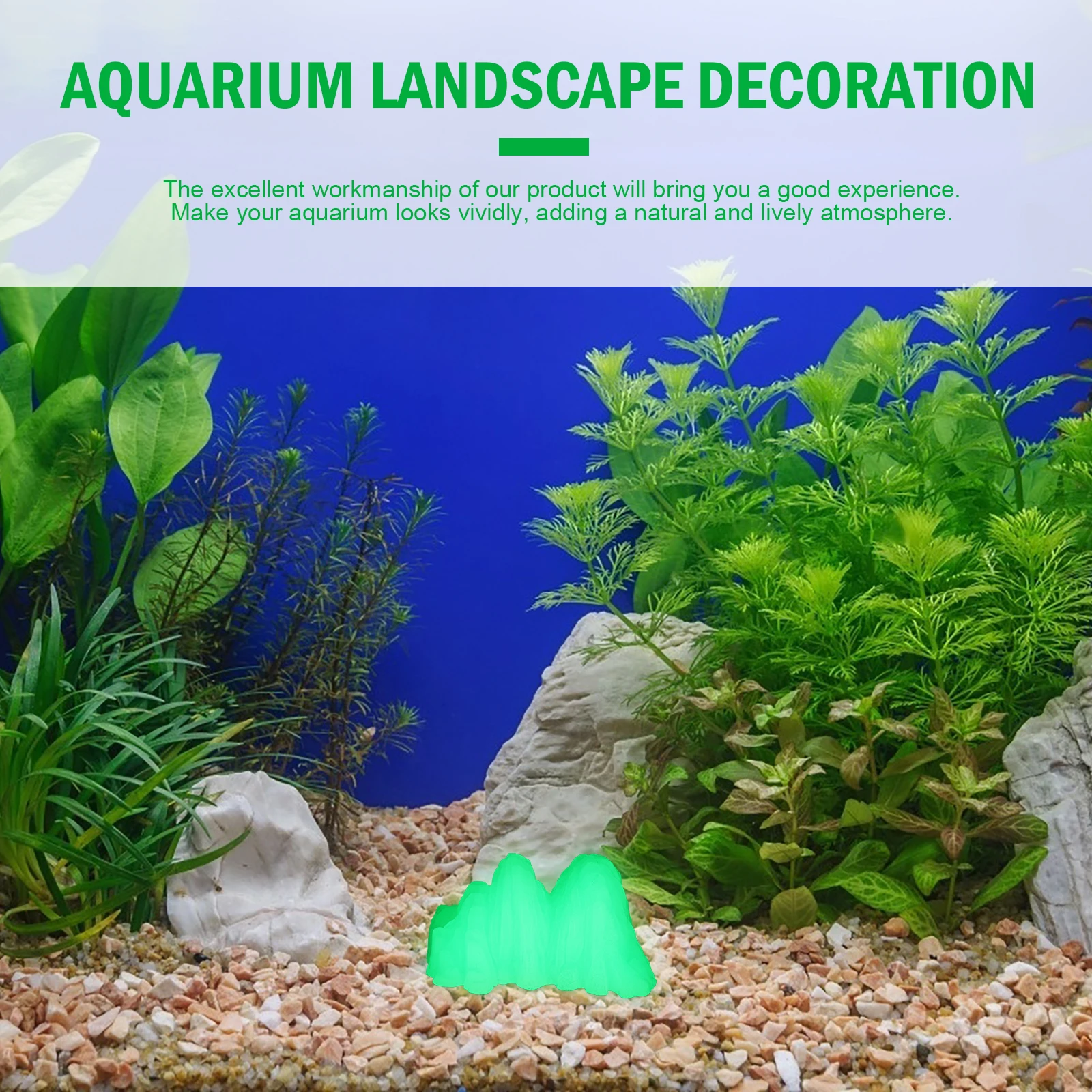 

Fluorescent Rockery Fish Tank Landscaping Decor Artificial Aquarium Rock with Realistic Modeling for Vivid Natural Atmosphere