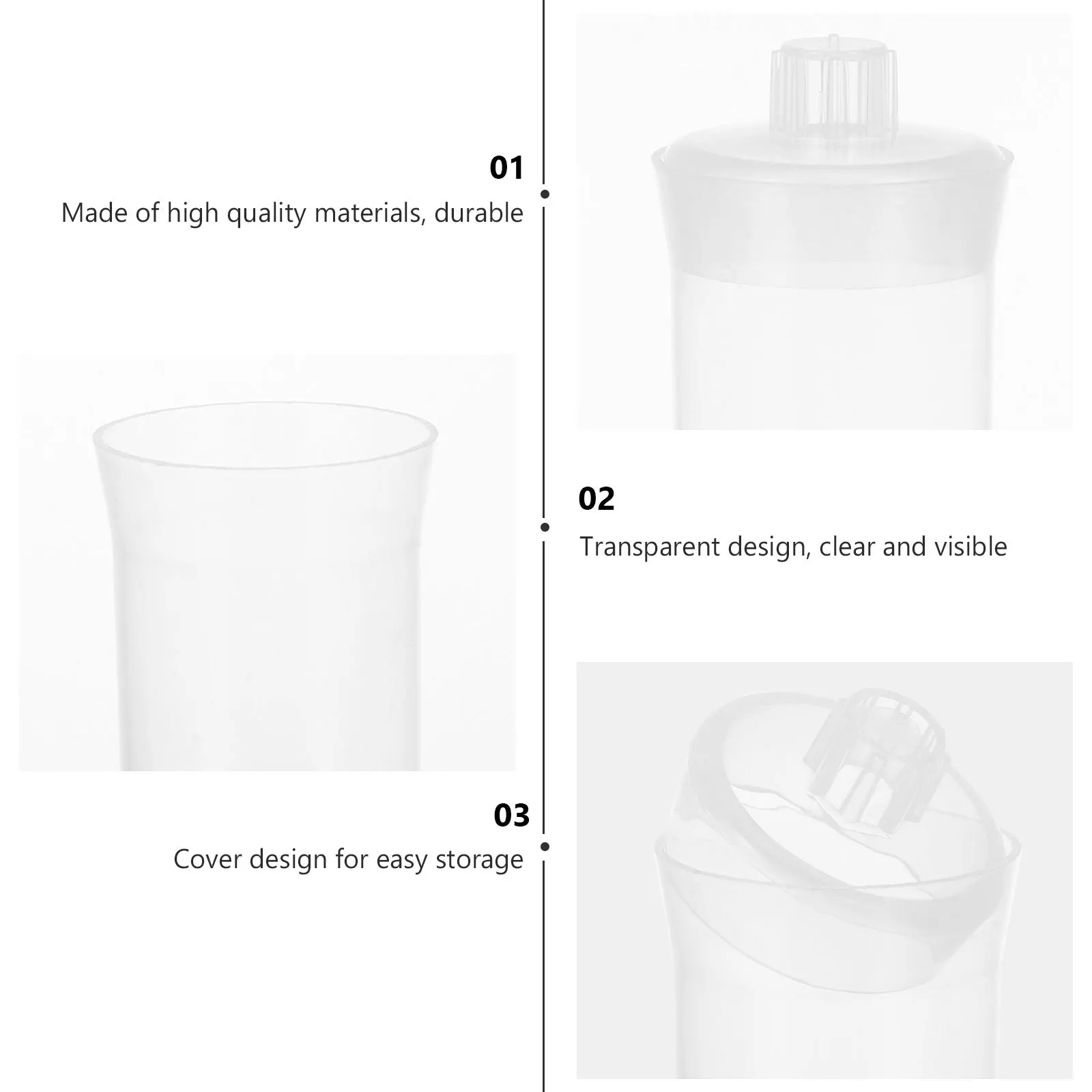 

2 Pcs Weighing Bottle Liquid Medicine Bottles Sample Wide Mouth Lab Reagent Plastic