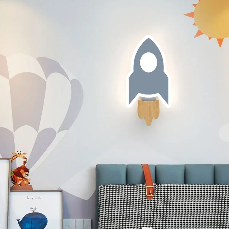 

LED Rocket Wall Lamp Nordic Acrylic Wall Decor Lights for Bedroom Kid's Room Indoor Bedside Lighting Home Decors