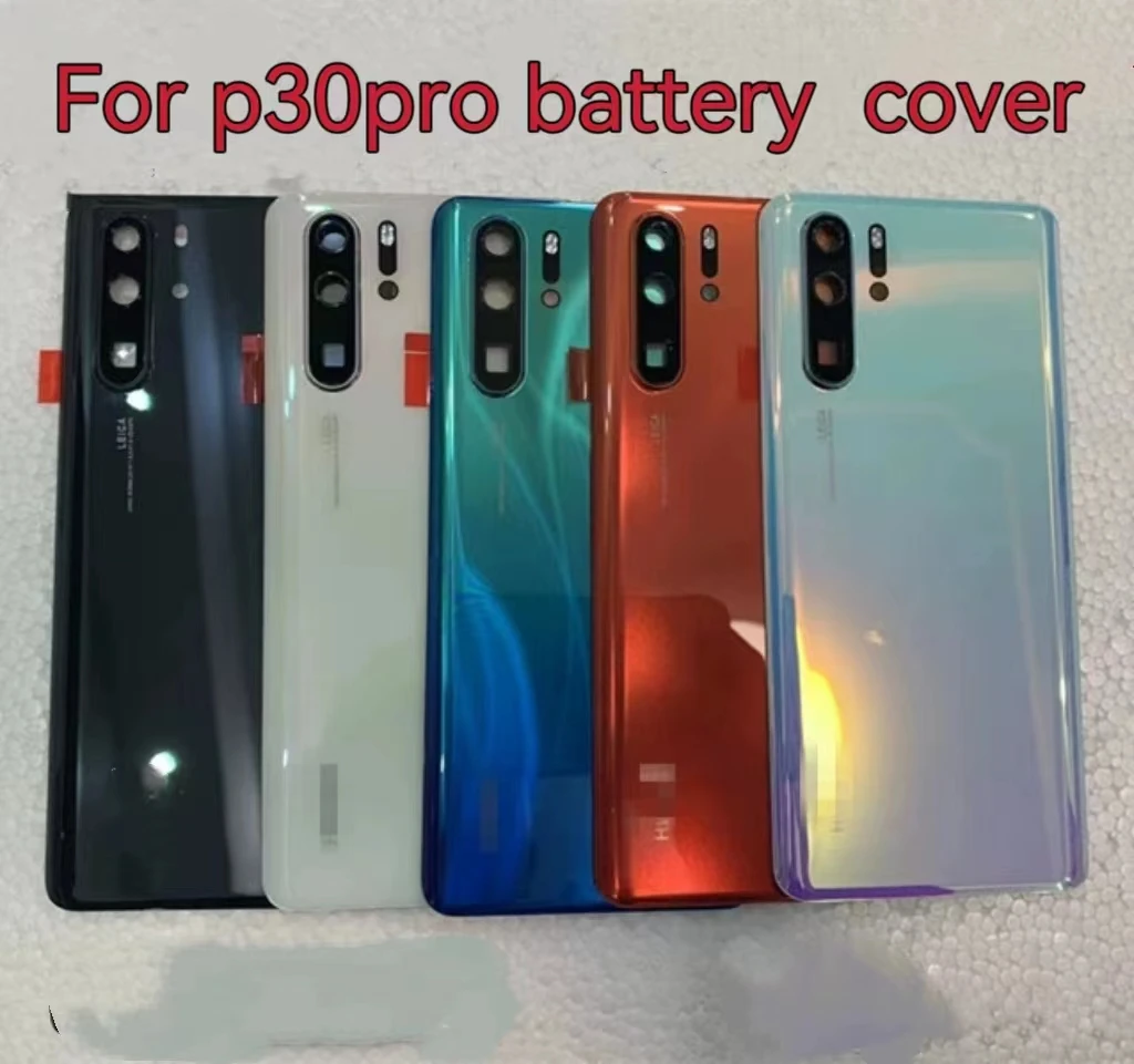 For huawei p30pro battery back cover cell phone case repair parts glass back cover with frame lens