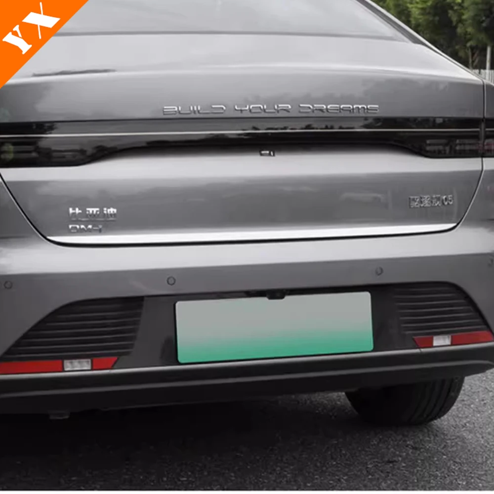 For BYD Destroyer 05 Accessories 2022-2024 Stainless Car Tailgate Rear Door Strips Cover Molding Trim Tail Door Trim 1pcs