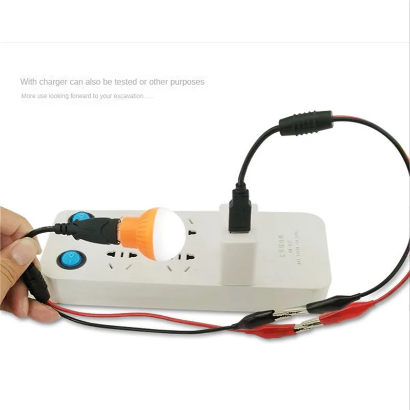 -AA95 2 ชิ้น USB คลิปจระเข้สายจระเข้ชาย/หญิง USB เครื่องตรวจจับ DC แรงดันไฟฟ้าแอมป์มิเตอร์ความจุ power Meter