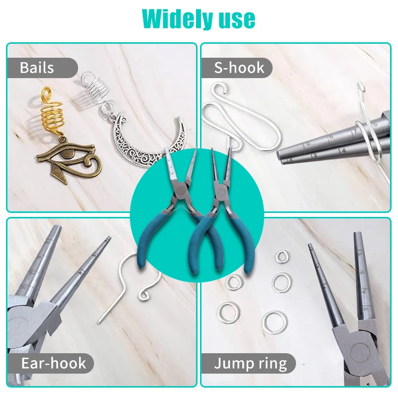 Jewelry Pliers Alloy Steel Square Rite Plier Wire Looping Plier with Laser Scale Non-Slip Handle for Jewelry Wire Pieces Forming