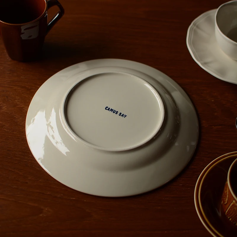 Under Glazed Blue Berry Pattern Dinner Plate, Western Dessert Bowl, Ceramic Steak Plates