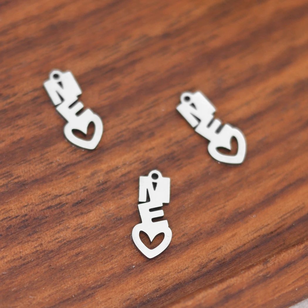 3pcs Letter Me Small Love Heart Charms Pendants For Women Earrings Necklace Bracelets Jewelry Making Supplies Findings image 4