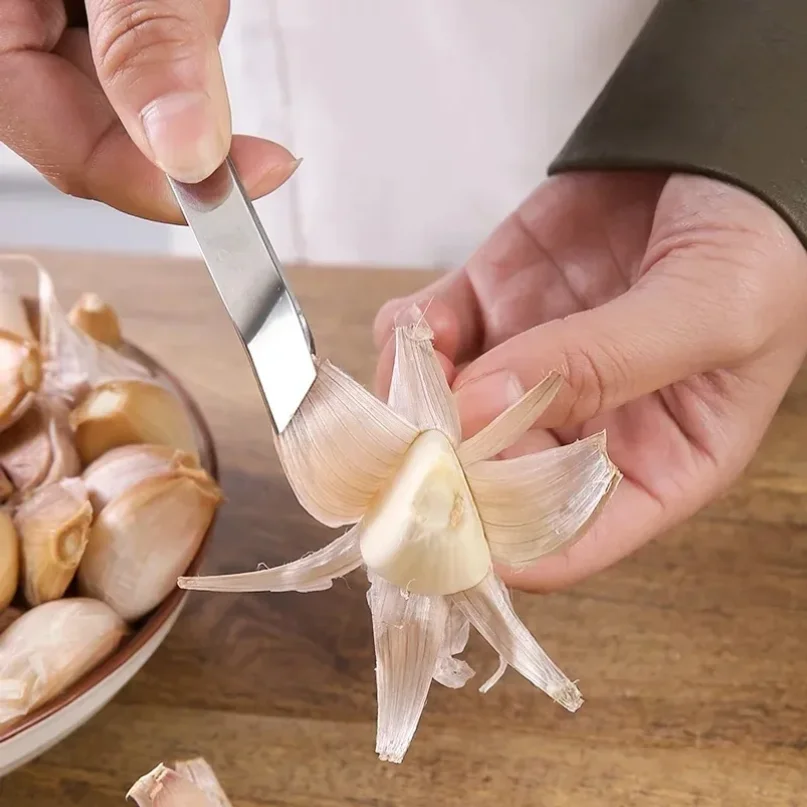 1/10PCS Stainless Steel Garlic Peeler Quickly Garlic Peeling Pig Hair Plucking Clip Manual Tweezers Kitchen Gadgets Accessories