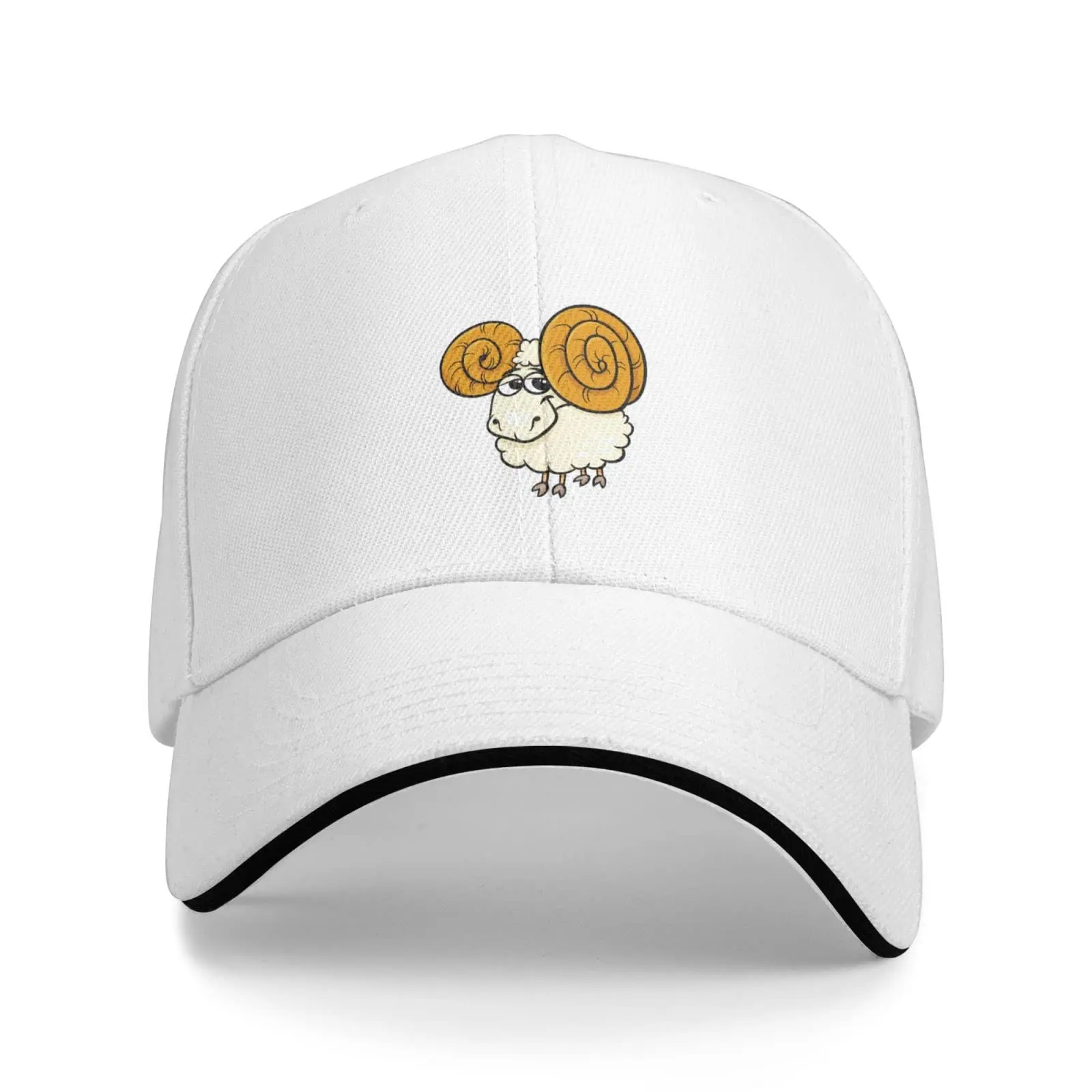 Cartoon Aries Constellation Trucker Baseball Cap for Men Women Hat Sandwich Brim Dad Hats