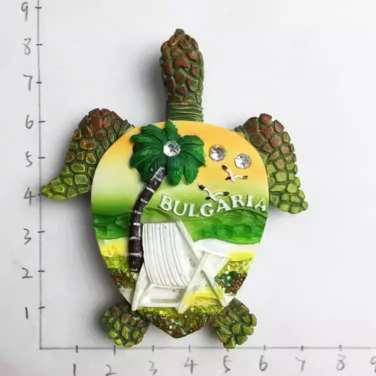 Bulgarian green turtle scenery travel souvenirs Refrigerator magnet gift handicrafts home decor