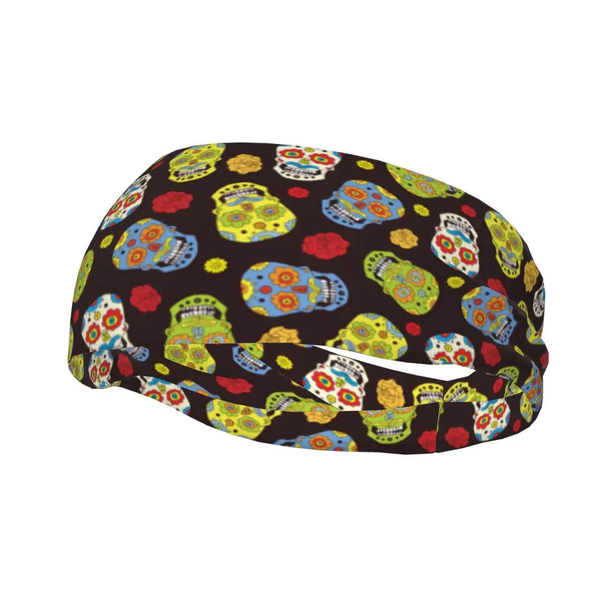 

Спортивная повязка на голову, дышащая повязка на голову, повязка на голову для волос, повязка на голову для йоги «День мертвых», сахарные черепа и розы