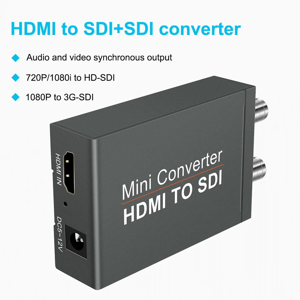 New 1080 HD HDMI to SDI Converter Dual SDI adapter video converter with automatic audio format detection suitable for cameras