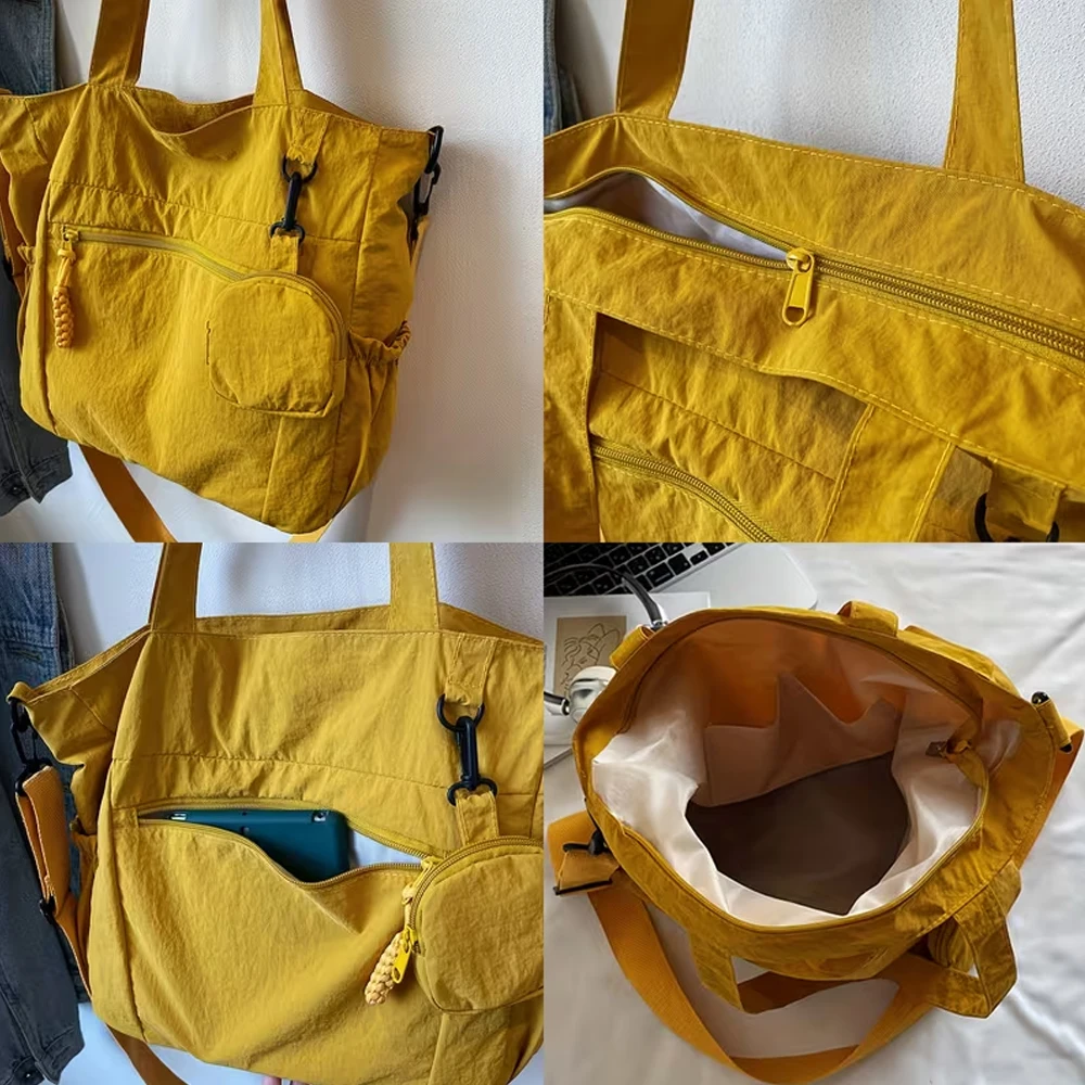 Einfache und stilvolle Damen-Umhängetasche mit verstellbarem Schultergurt, Reißverschluss, mehreren Taschen, multifunktional, lässige leichte Umhängetasche/Handtasche, geeignet für den täglichen Arbeitsweg, Einkäufe und Ausflüge. – Detail 6