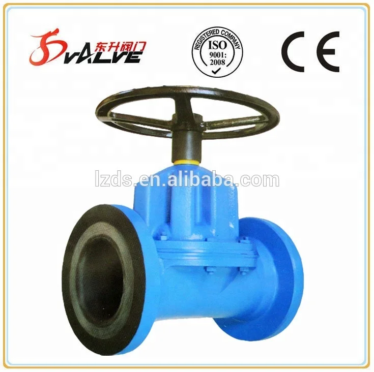 Manual Saunders Straight Through Diaphragm Valve PN16 For Slurry