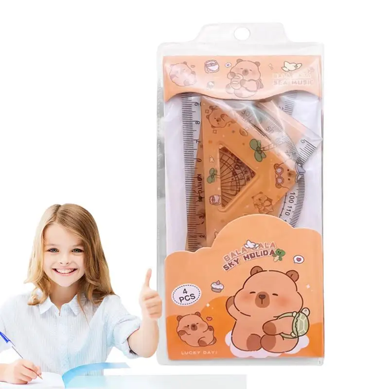 

Capybara Geometry Ruler Set 4X Geometry Protractor Triangle Rulers Measuring Set Student Math Geometry Tool Set For School And