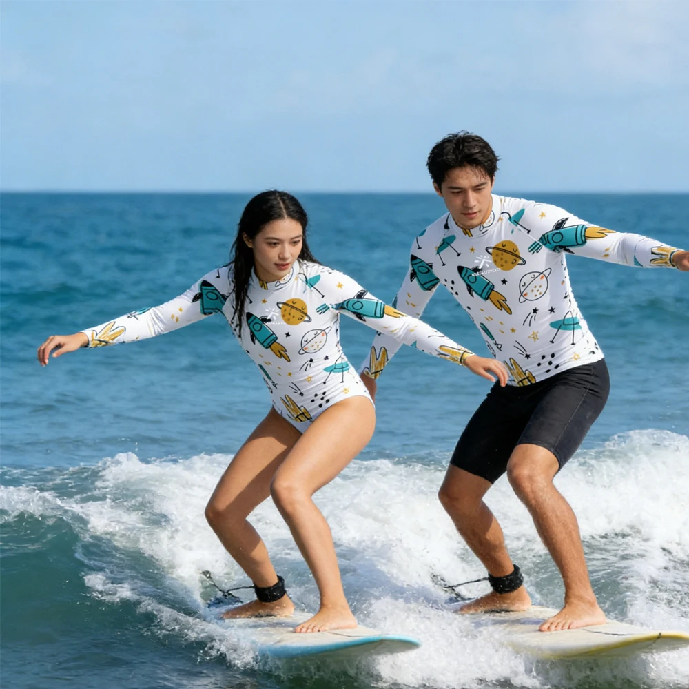 

Men Women Lightweight Surfing High Quality Breathable Quick Dry Fabric Sweat Wicking Sun Protection Swim Shirt for Water Sport