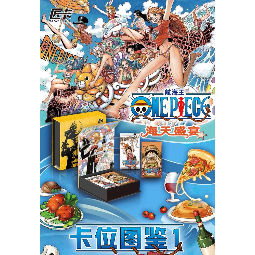 One Piece Cards Sea and Sky Feast Collection for Children Monkey D. Luffy Dazzling Cool Key-animator Mini Comic Card Toys Gifts