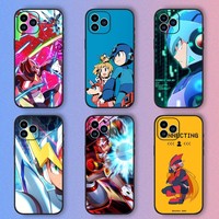 Game Rockman Megaman Phone Case iPhone 15,14,13,12,11,XS,XR,X,8,7,Pro,Max,Plus,mini Silicone Black Cover
