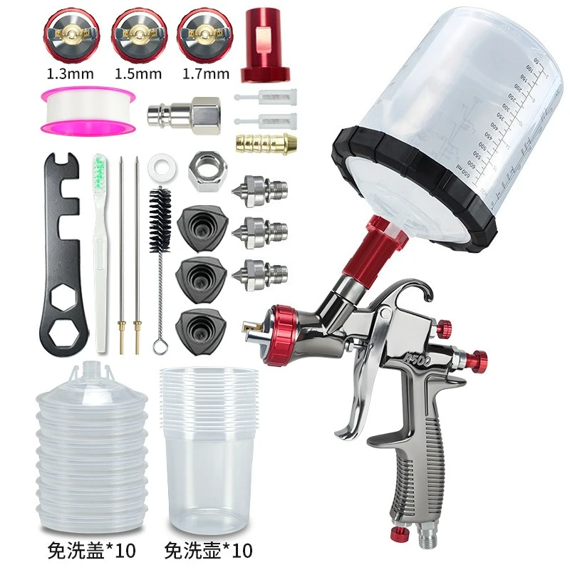 

Pneumatic Paint Spray Gun High Atomization Stainless Steel Nozzle Leakproof Pot for Auto Furniture Repair