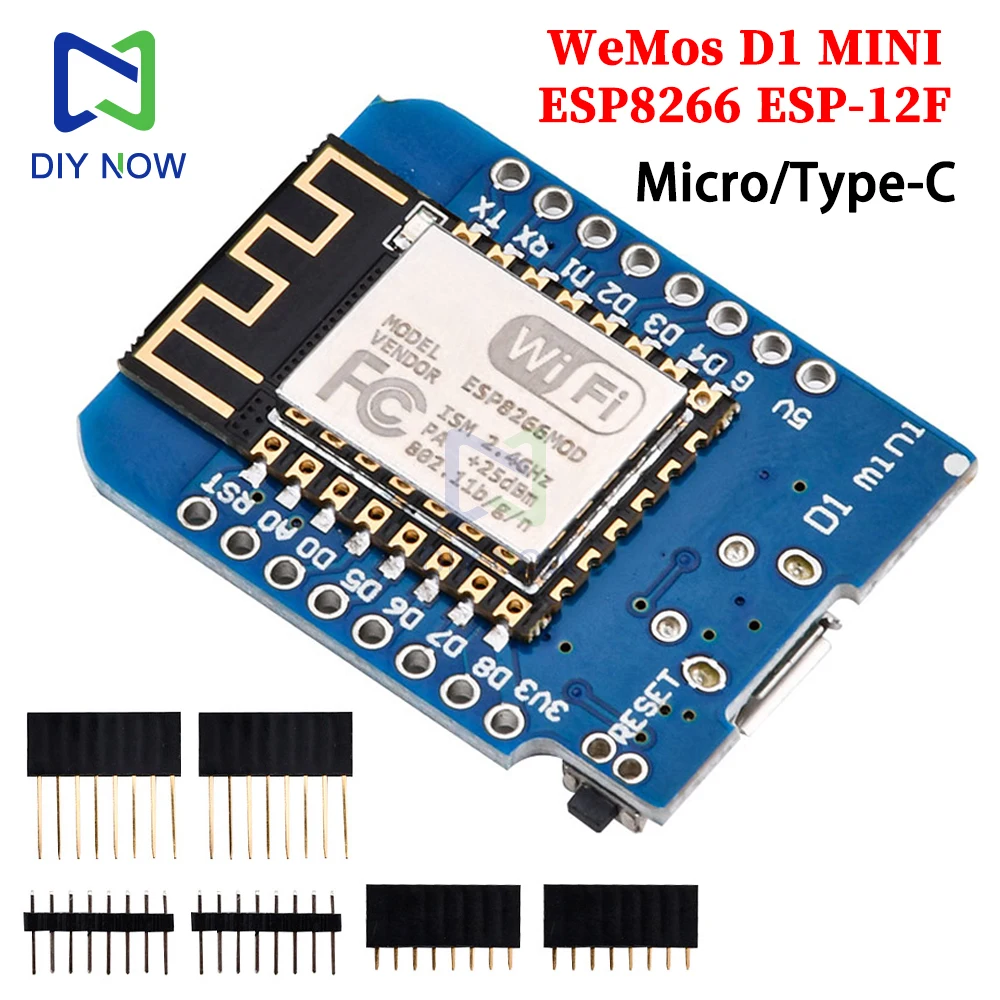 ESP8266 D1 Mini WIFI Development Board ESP-12F CH340G Usb Type c Wemos D1 Mini Nodemcu Lua Iot Board 3.3V Met Pins