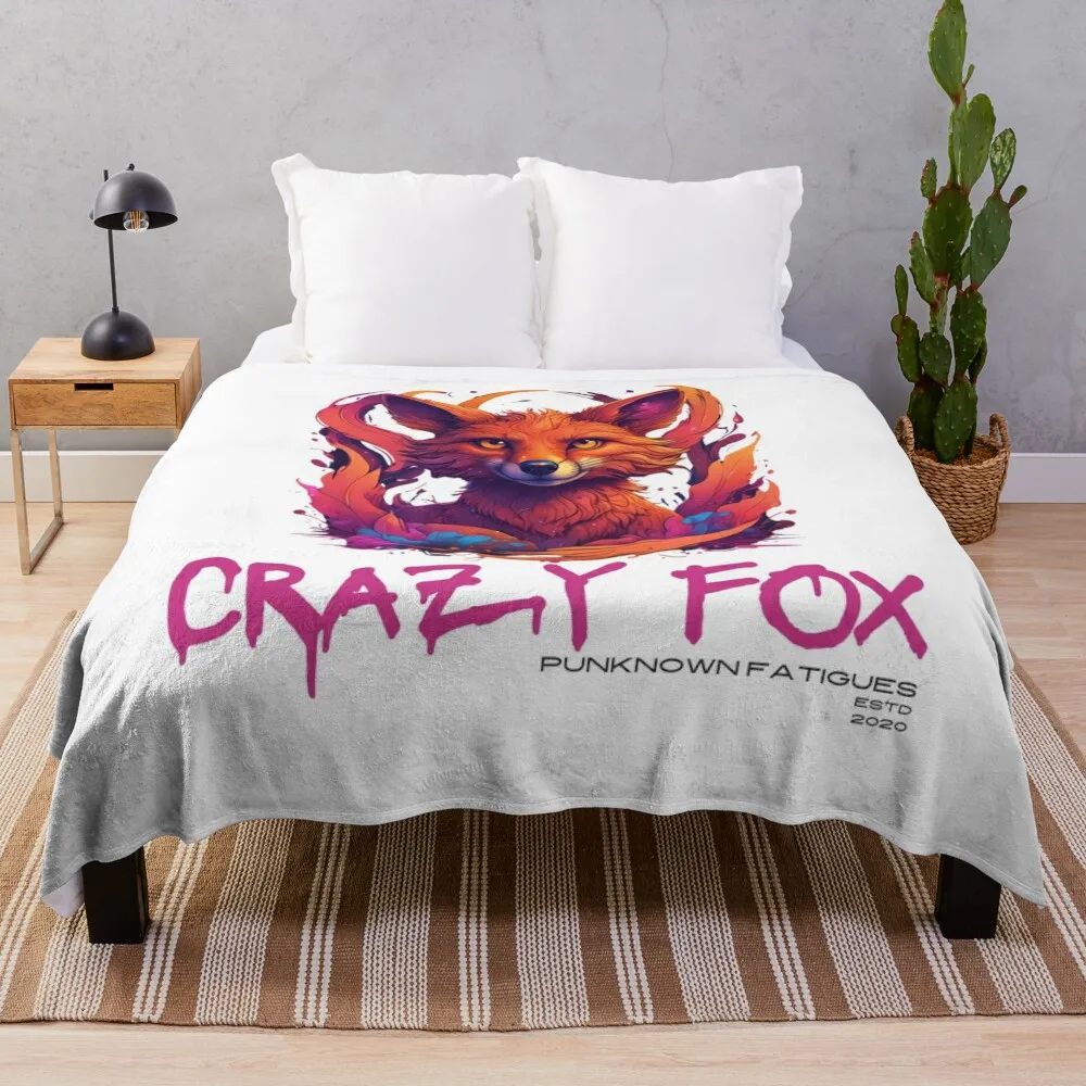 

Crazy Fox Throw Blanket For Decorative Sofa Multi-Purpose Custom Blankets