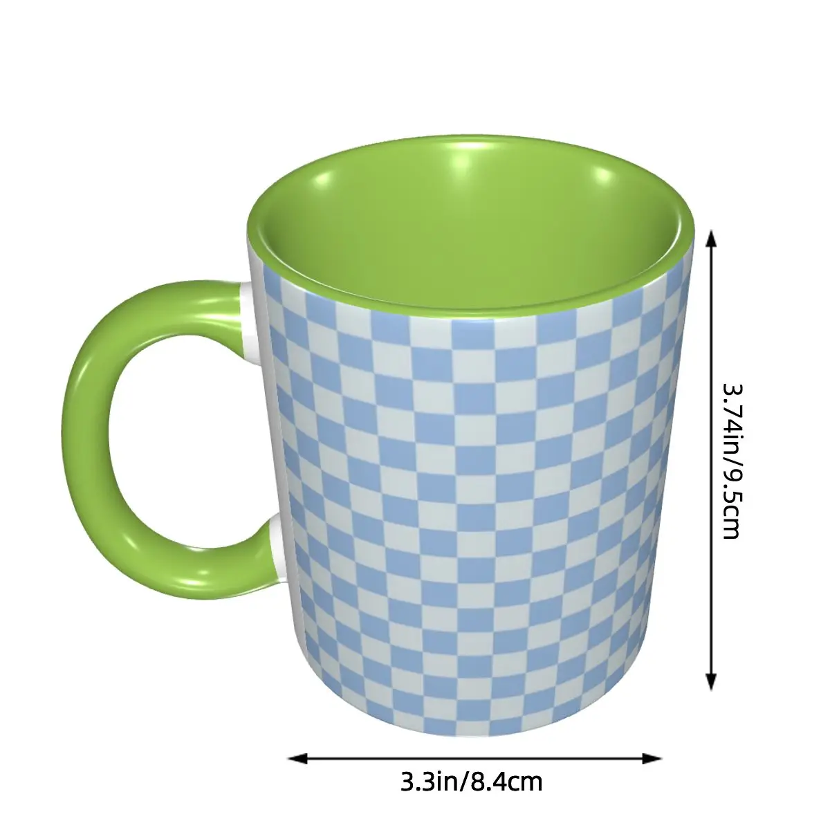 Checkerboard Mini Check Pattern Mug Funny Ceramic Coffee Cups Tea Mugs Milk Cup Drinkware Gifts for Woman Man DIY Custom