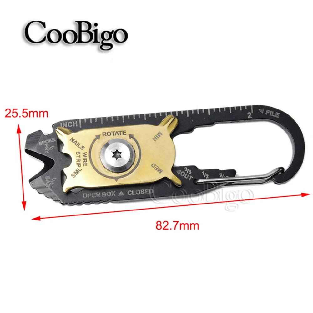 1pc Keychain Keyring Mini Tool Key Holder Pocket Kit Bottle Opener Screwdriver Ruler Plier Wrench Combination 20 in 1