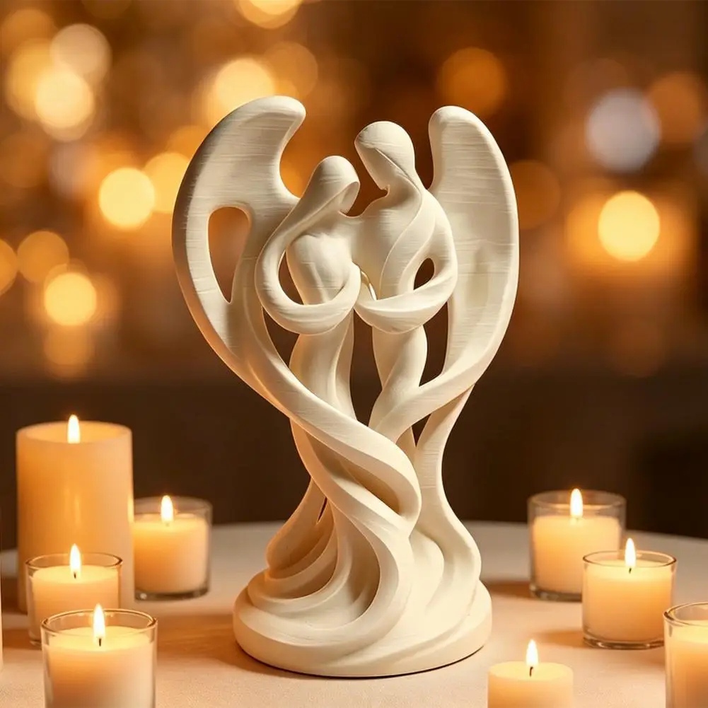 Angel Mother And Child Ornaments 3D Printed Smooth Lines Compact Decorative Figurine Symbolizing Protection And Statue Delicate