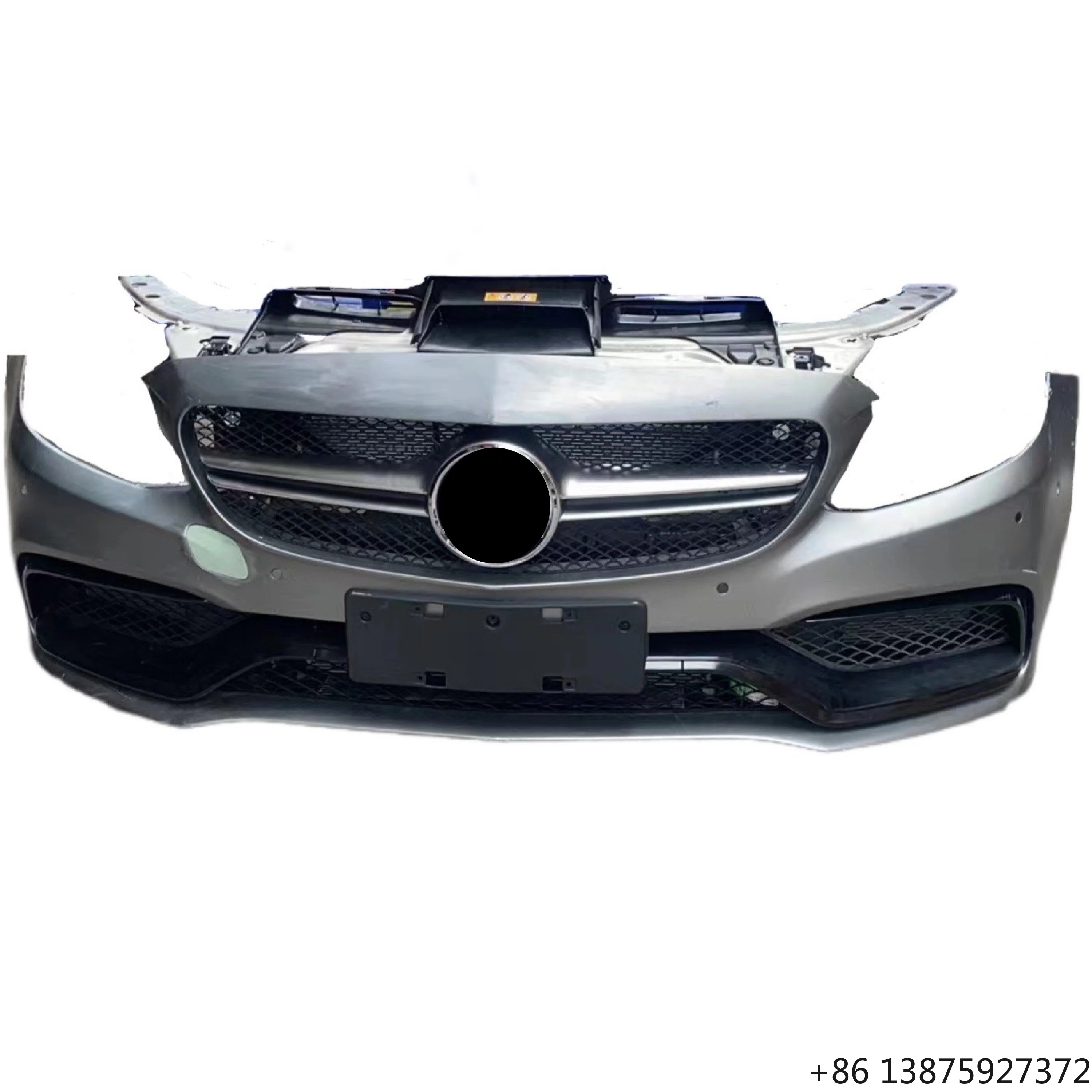 For -C-class 205 C63 Front Bumper Safety Kit One Set of Body Kit with Bumper Main Grille Side Skirts