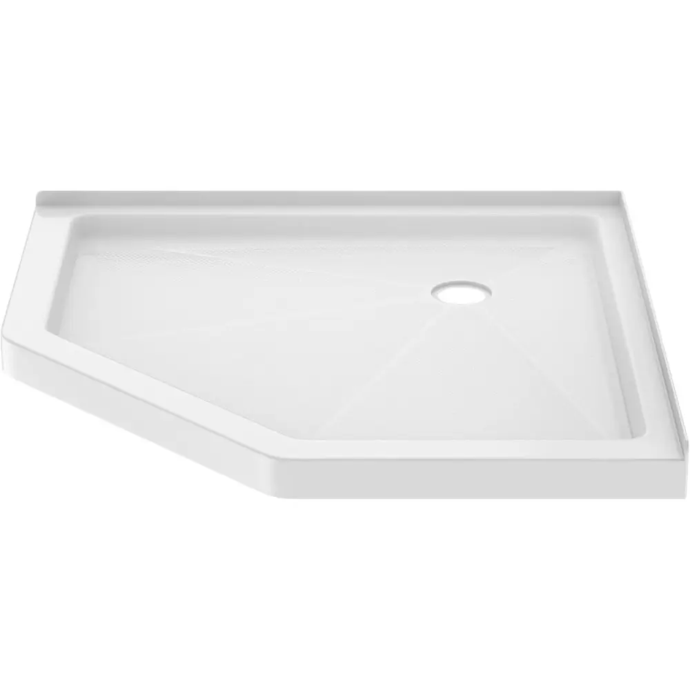 

42 x 42 Neo-Angle Shower Base with Triple Threshold and Center Drain, White