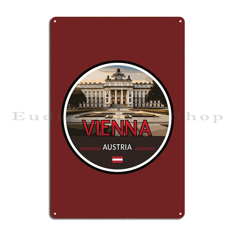 Vienna City In Austria Metal Sign Vintage Painting Kitchen Design Classic Tin Sign Poster