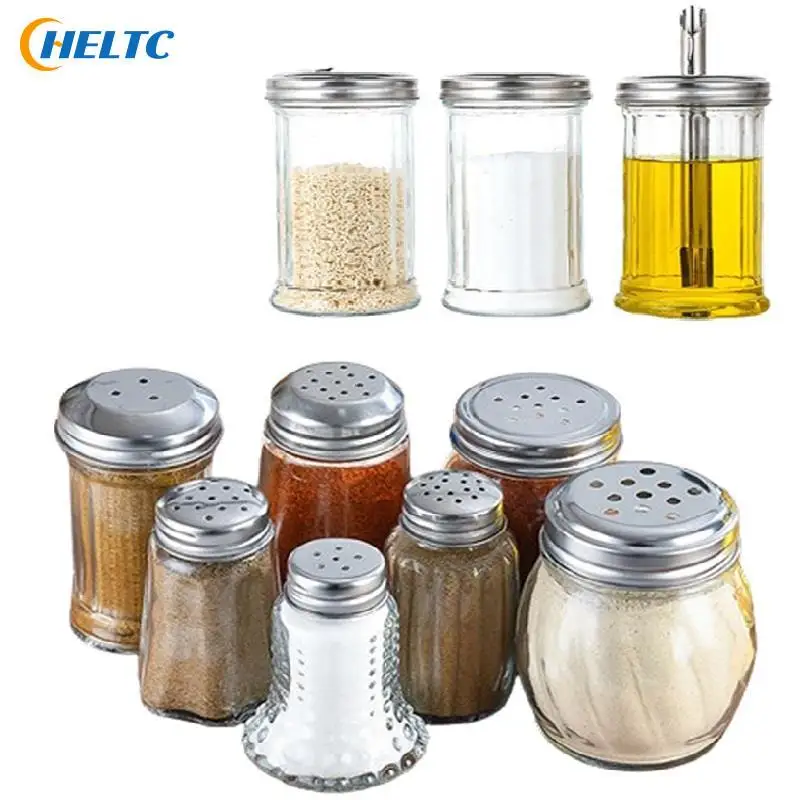 1PC Mini Glass Spice Seasoning Bottle Picnic BBQ Outdoor Cooking Tool Spice Bottle Seasoning Bottle Kitchen Supplies Salt Shaker