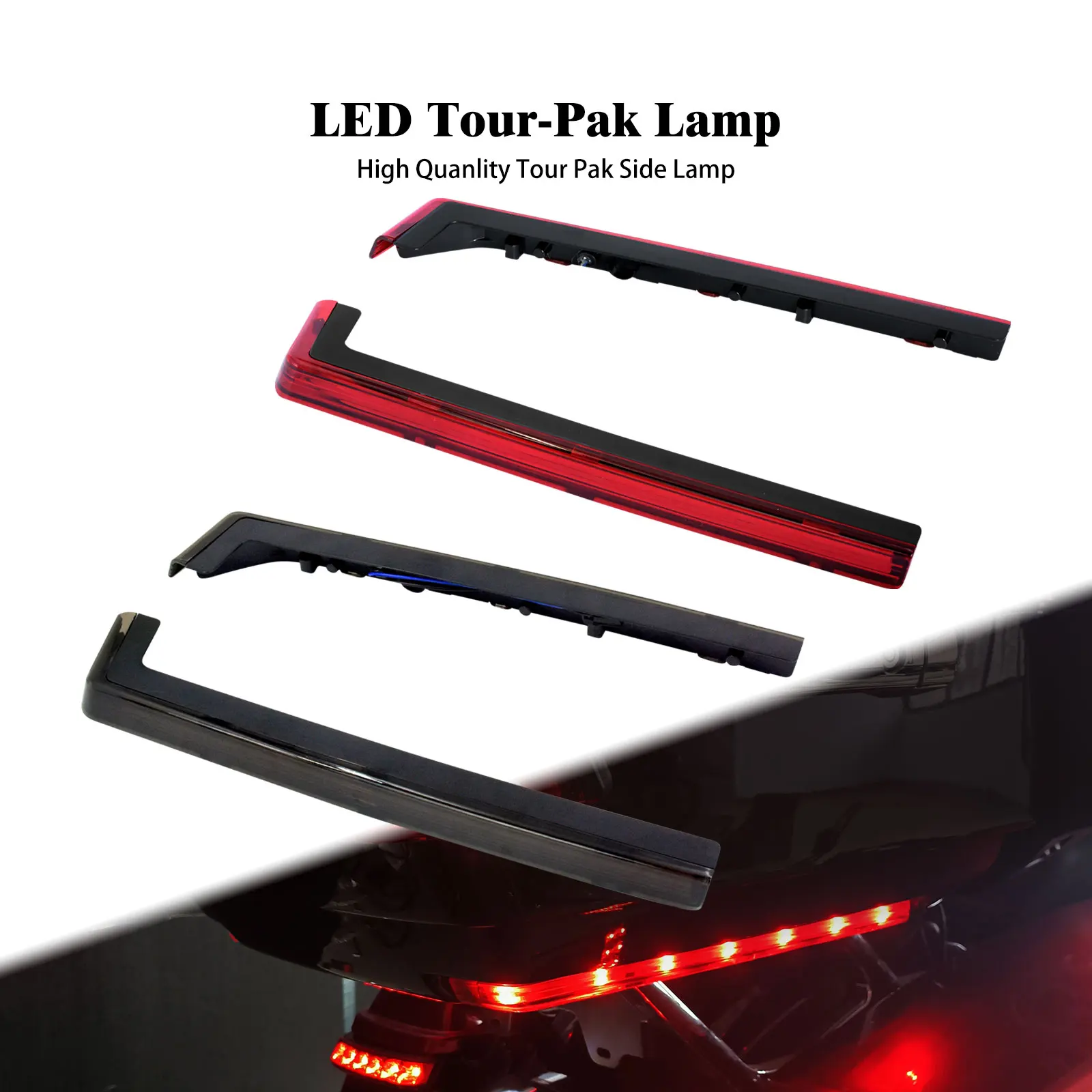 

Motorcycle Tour Pak Pack Accent Side Panel LED Light Lamp For Harley Touring Street Glide Road Glide Road King FLHX FLTRX 06-21