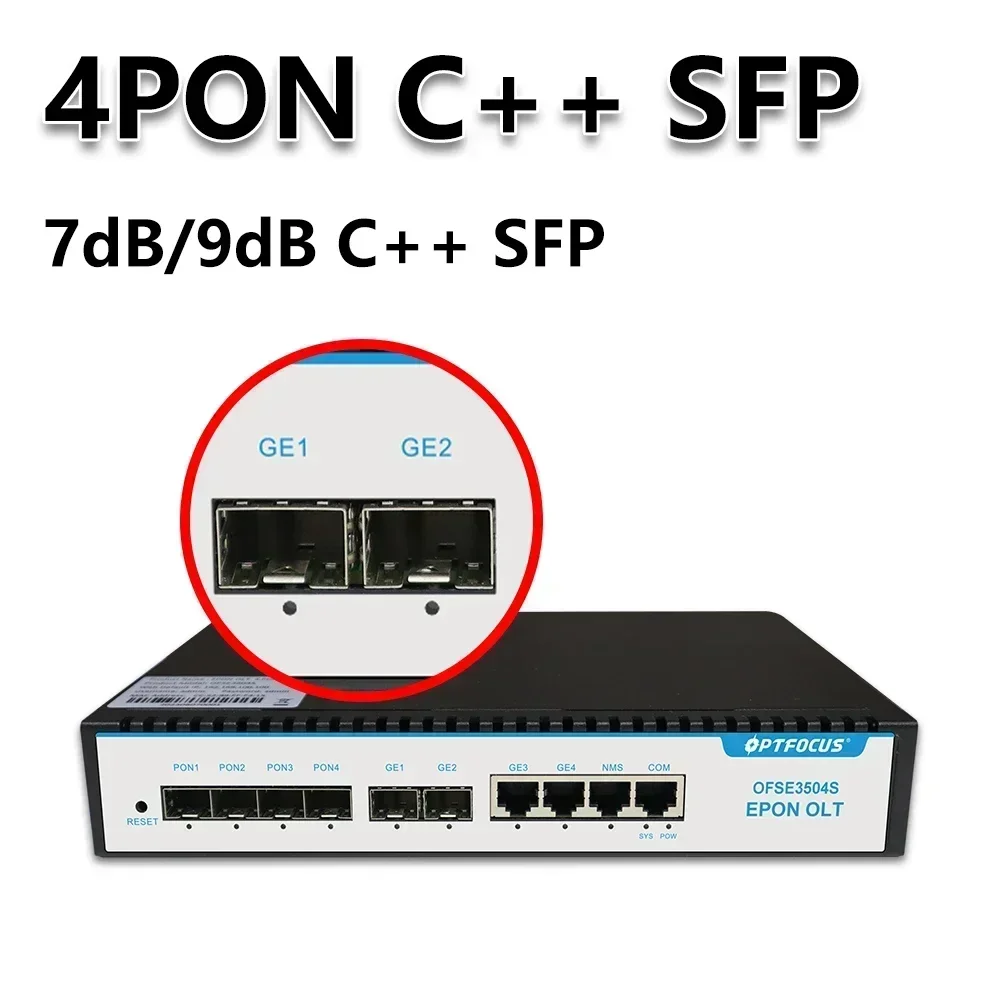 EPON OLT 4PON PX20+ GBIC EPON OLT 4port 1G Uplink 20km Compatible with All Brand of ONU 256 Users