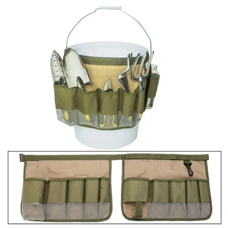 Imagem -06 - Multipurpose Fabric Garden Tool Bucket Organizador de Ferramentas Bolsa de Armazenamento com Bolsos Cinto Hardware Dobrável 1pc