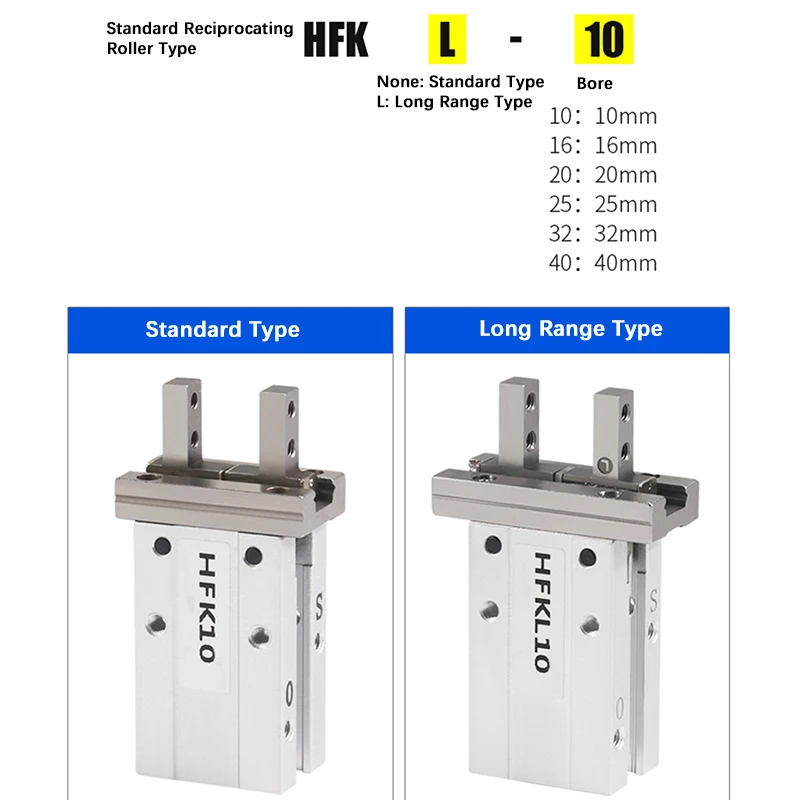 HFK10 HFK16 HFK20 HFK25 HFK32 HFK40 Parallel-Ausführung Pneumatischer Luftgreiferzylinder Doppeltwirkend – Detail 5