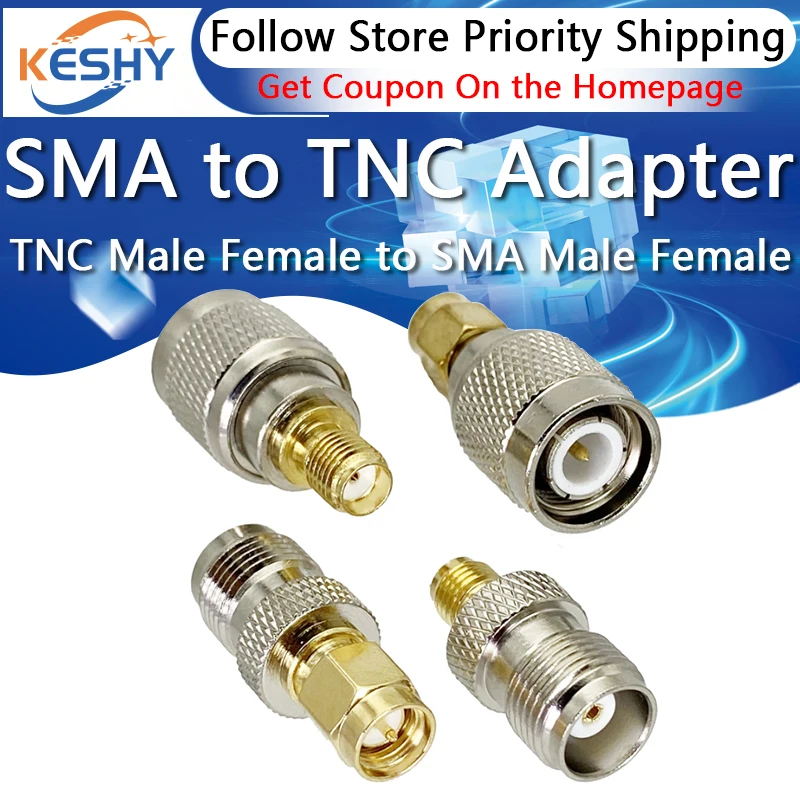 SMA to TNC Adapter TNC Male Female to SMA Male Female Coaxial Connector SMA to TNC Coaxial Adapter 50ohm Nickel Plated Copper RF