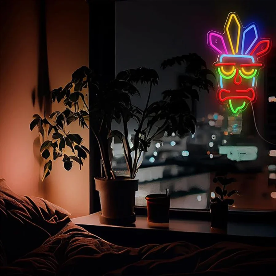 Majora's Mask LED Sign LoZ Neon Sign for Room Wall Decor Gamer Gifts Zelda Mask Game Room Decor LED Neon Light for Zelda Fans