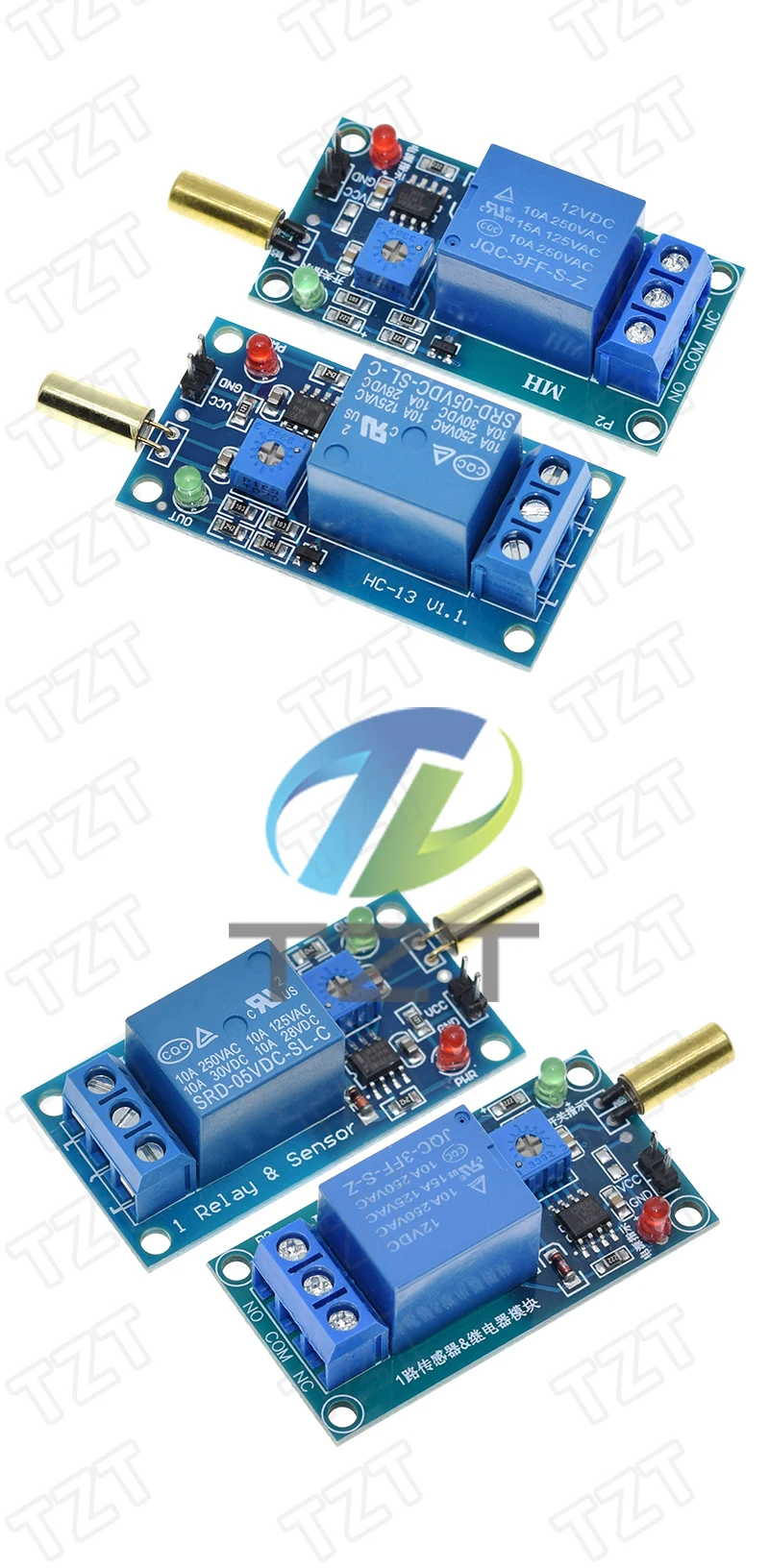 1/3 Stück 5V 1-Kanal-Ausgang Neigungswinkelsensor-Relaismodul Golden SW520D Kugelschalter Neigungssensormodul für Arduino – Detail 4