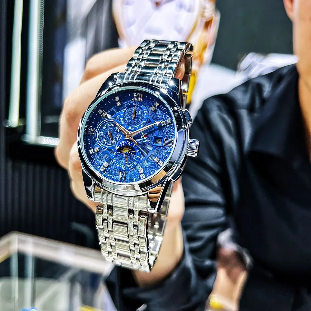 

New High-End Luxury Men's Watch with Skeleton Design, Fully Automatic Mechanical Watch, Genuine Business Fashion Mechanical Watch, Skeleton Design, Party Fashion Watch, Daily Decoration, Stylish Casual Exquisite Watch, Birthday Gift, No Battery Needed