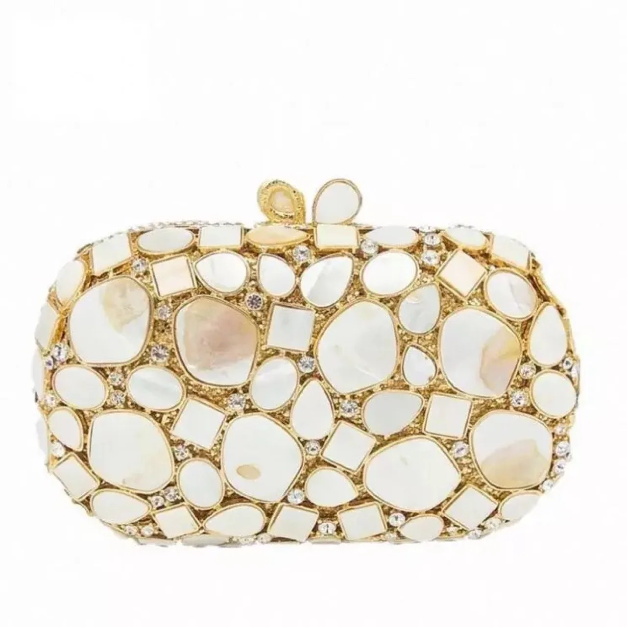 

New Diamond Dinner Bag Banquet Hollow Metal Diamond Hand Bag Women's Shell Clutch