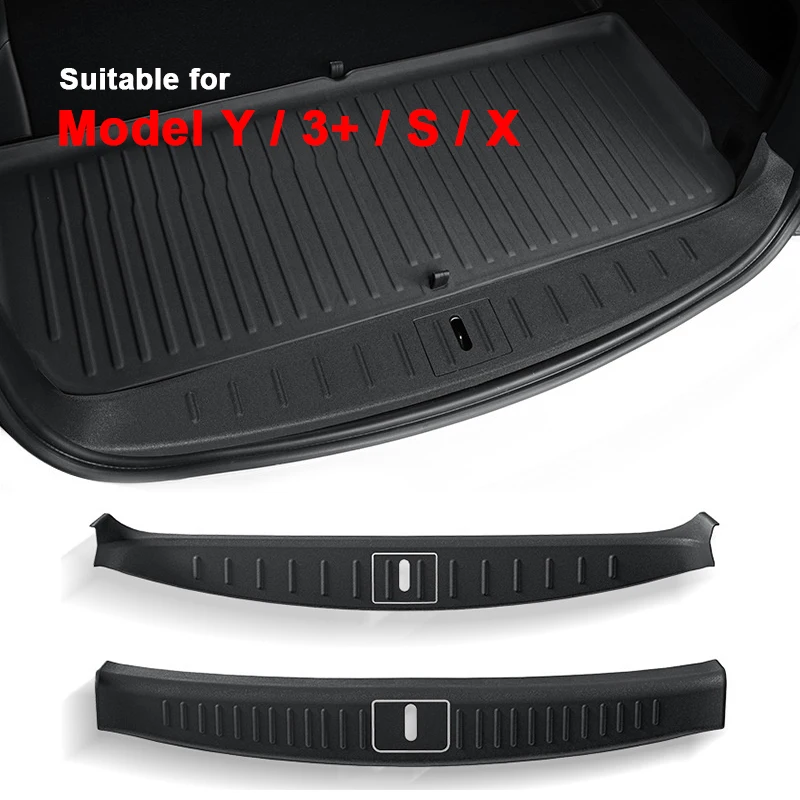 TPE Rubber Rear Bumper Guard for Tesla Model Y 3 Highland S X Rear Trunk Door Sill Protector Cargo Threshold Sill Cover