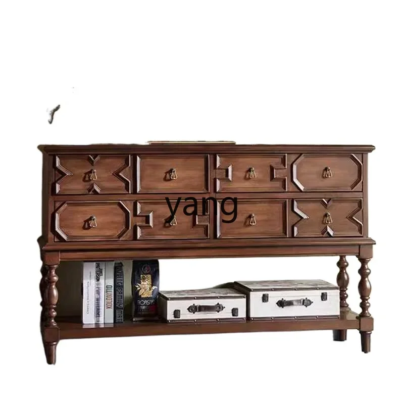 

XYY retro solid wood porch cabinet entry antique dining side cabinet living room partition cabinet