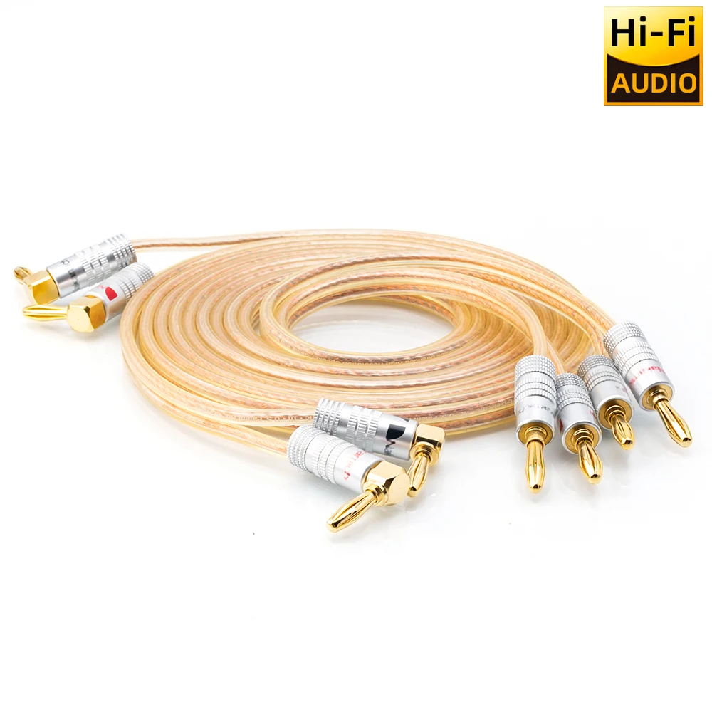 ■   Cabo monstro ofc xp 16awg, fio de alto-falante, pinos de plugue banana, cabo de áudio de alto desempenho para amplificador de estúdio de home theater hifi