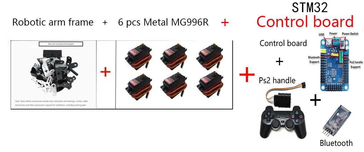 6-teiliges Robotik-Set, pädagogischer Roboter-Manipulator, Metalllegierung, Arduino-Arm-Servo MG996 für Arduino-Roboter, DIY-Kit, programmierbares Kit – Detail 16