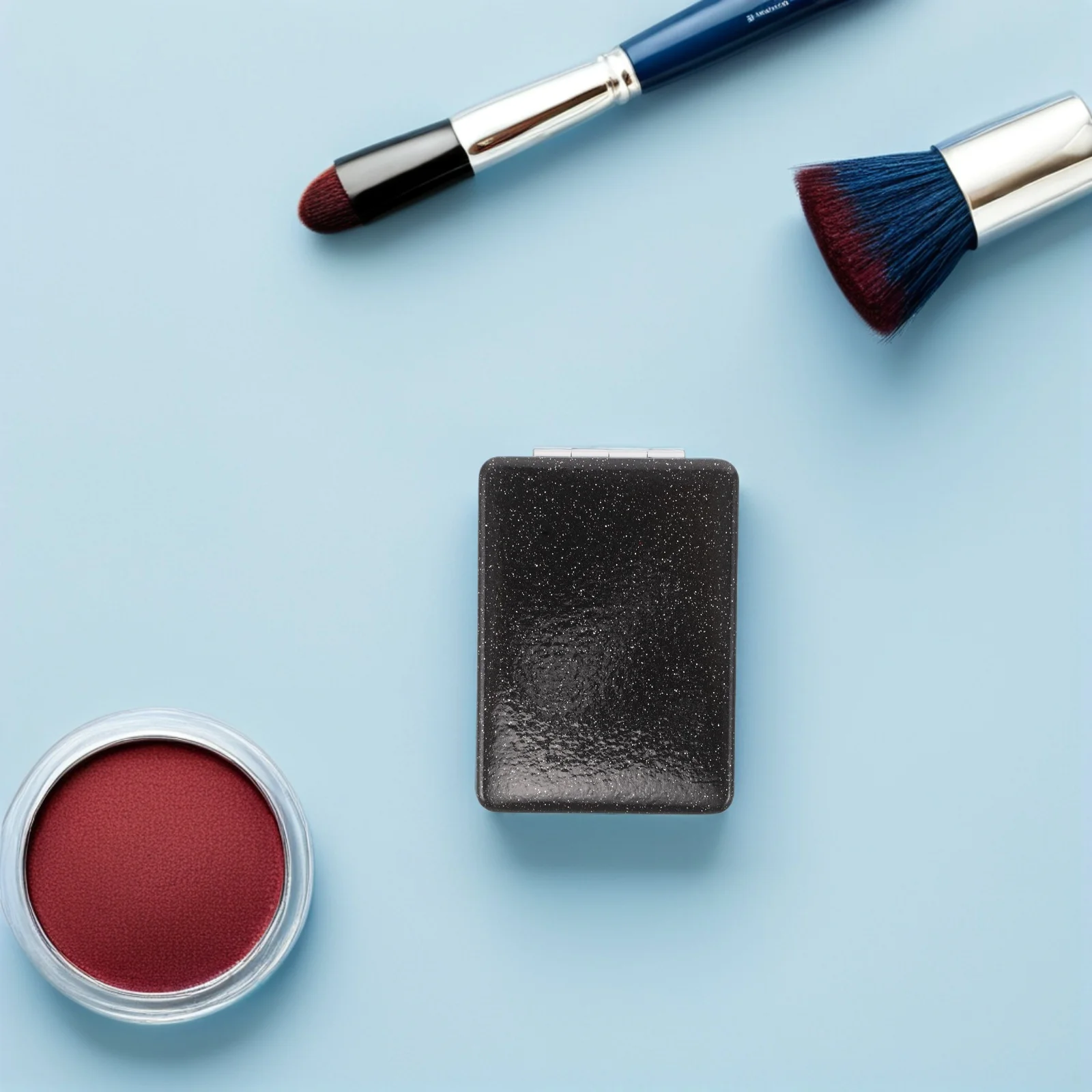 4 Stück zusammenklappbarer Make-up-Kompakt-tragbarer doppelseitiger Vergrößerungs-Reisespiegel für Handtasche, Tasche, Geldbörse, leicht, Dual