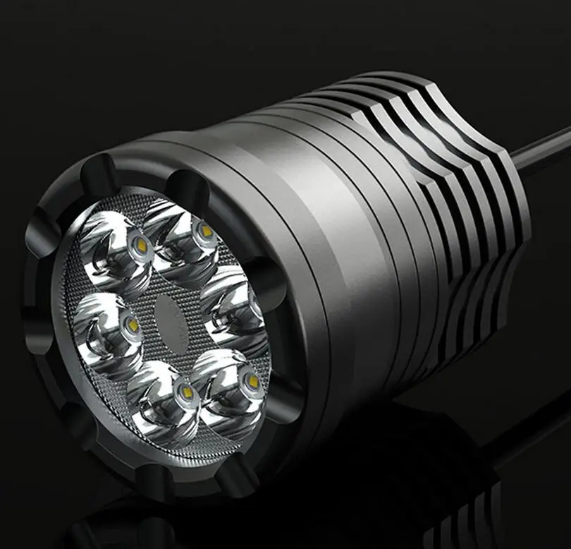 Motorcycles Headlight LED Axiliary Fog Light 6 LED 60W White Work Light High Beam Low Beam Flash Three Modes Fog Lights