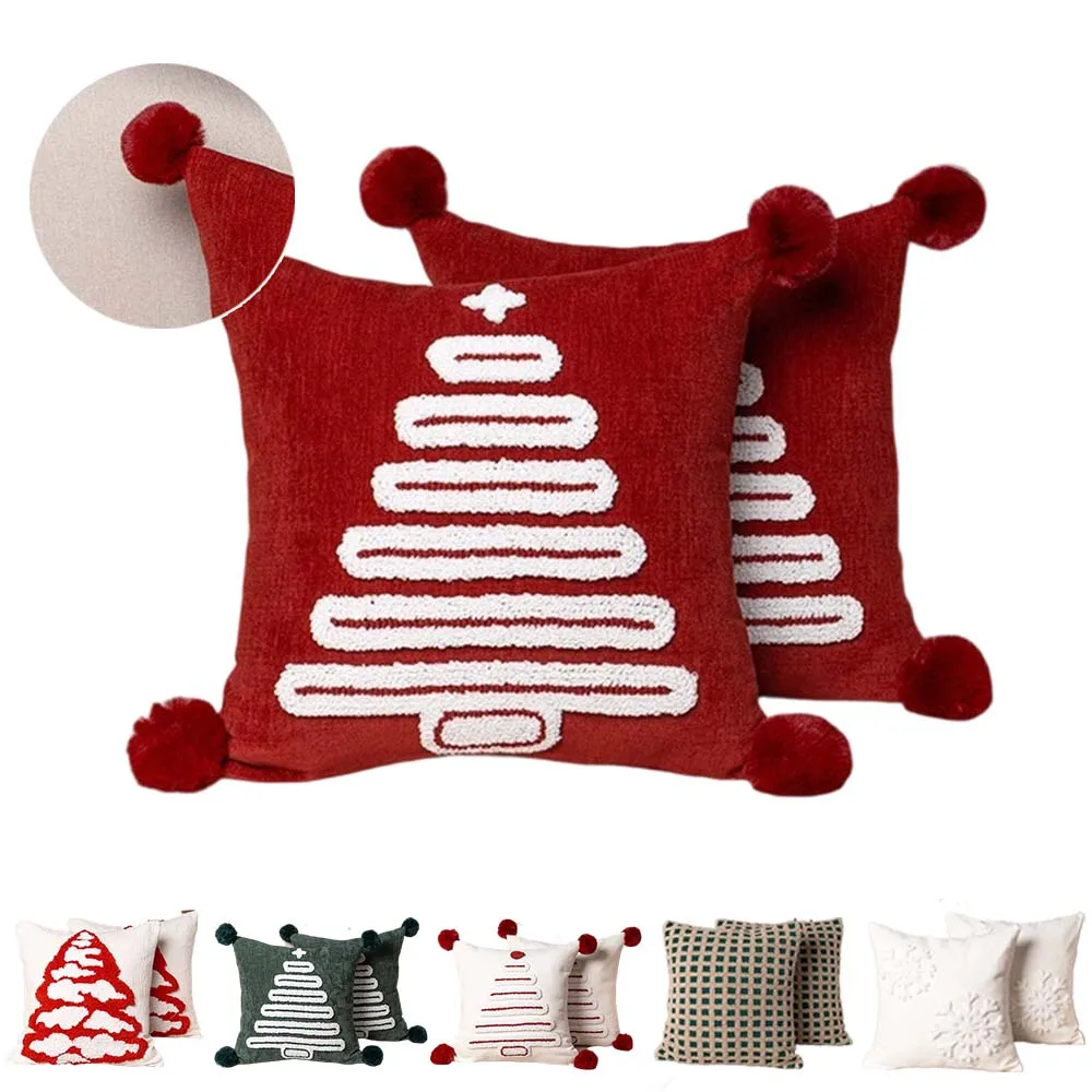 

Christmas Tufted Throw Pillow Covers Soft Cushions CoversVersatile Pillow Cases for Bedroom Bedside Living Room Sofa Home Decor